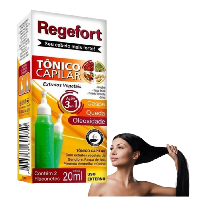 SKAFE Tonico Capilar 3 em 1 Regefort - 20ml |  سكاف تونك ضد القشرة والتساقط ومكثف للحاجب- 20 مل