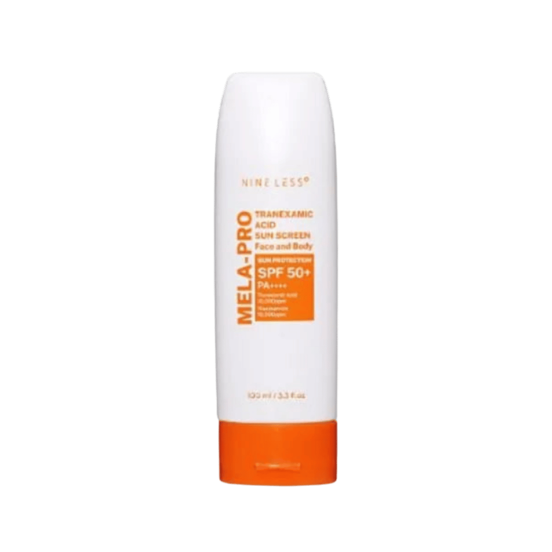 NINE LESS Mela-Pro Tranexamic Acid Sunscreen  Spf 50 - Pa ++++ -100ml | ناين ليس كريم واقي شمسي spf50 - 100 مل