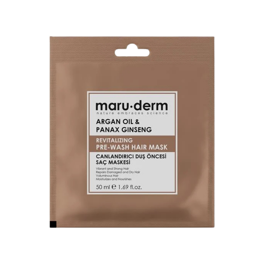 maru.derm Argan Oil & Panax Ginseng Pre-Wash Hair Mask - 50ml | مارو.ديرم ماسك الشعر بلأرغان و الحنسنغ - 50 مل