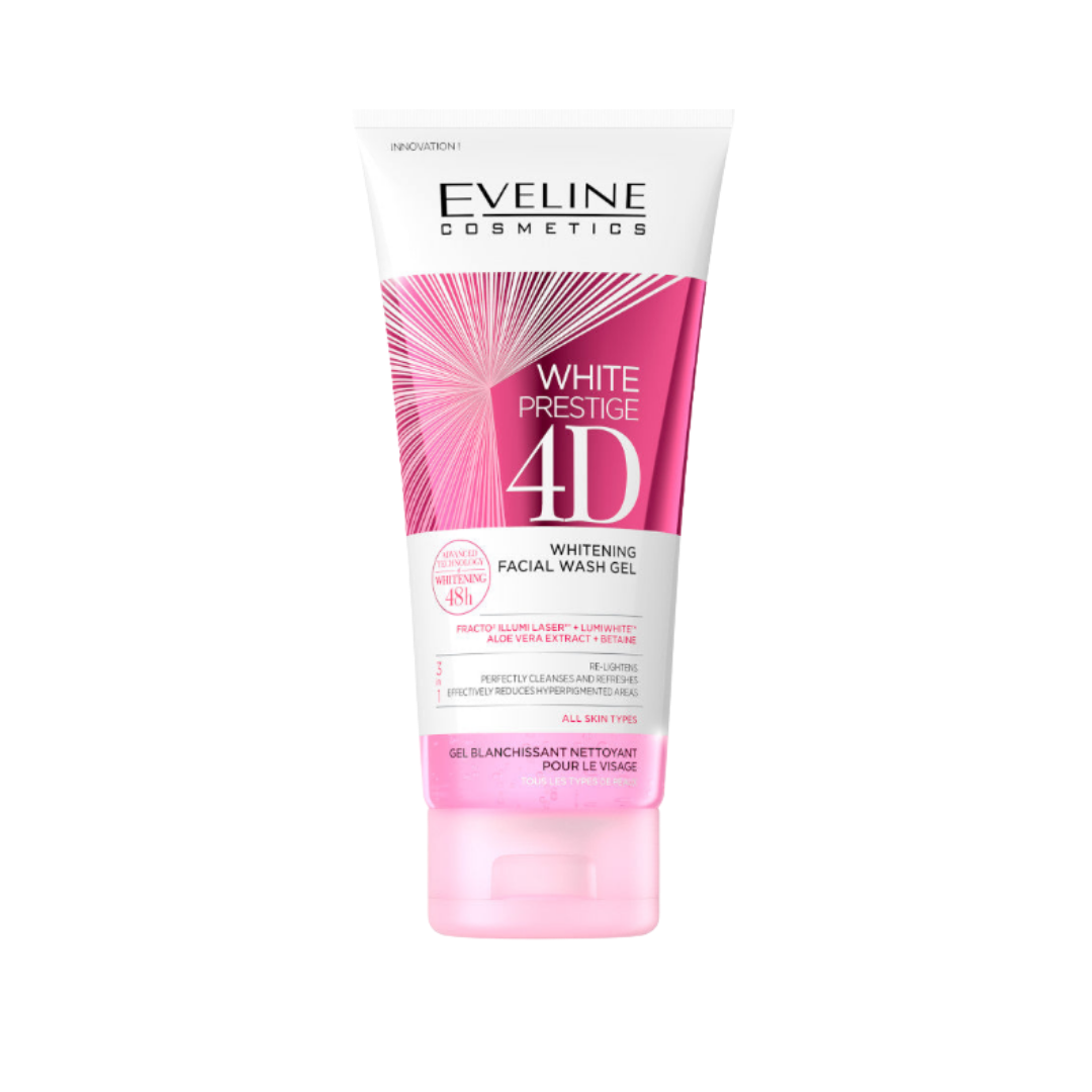 Eveline White Prestige 4D Whitening Facial Wash Gel - 200ml | ايفيلين غسول جيل لتفتيح البشرة - 200 مل