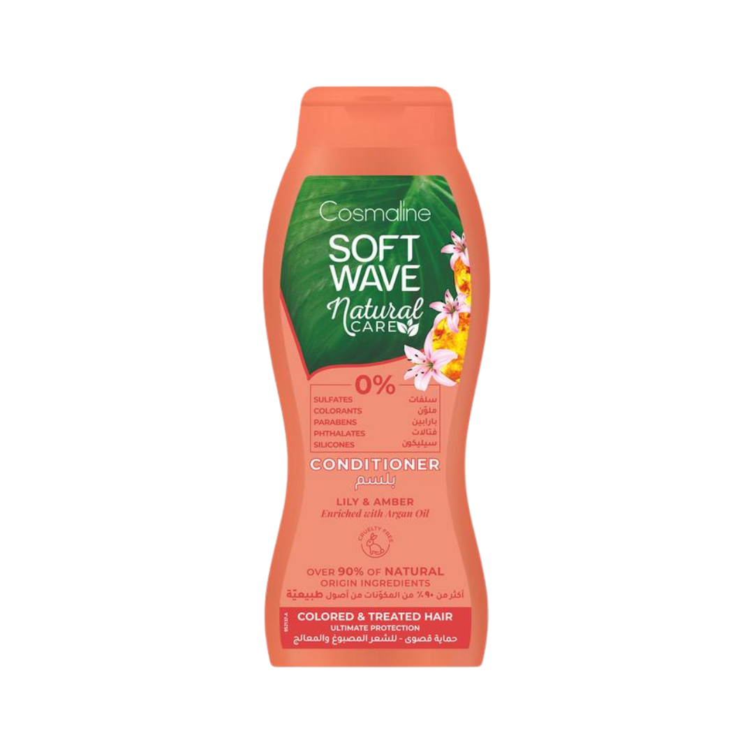 Cosmaline Soft Wave Natural Care Colored & Treated Hair Conditioner- 400ml | بلسم سوفت ويف للعناية الطبيعية بالشعر المصبوغ من كوزمولاين 400 مل