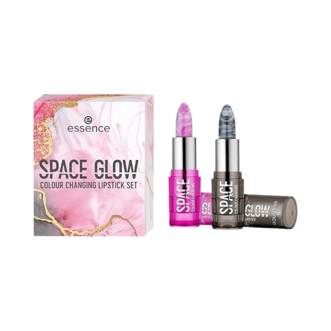 Essence Space Glow Colour Changing Lipstick Set - 2*3,2g | ايسنس مجموعة أحمر شفاه متغير اللون -  2*3,2 غرام