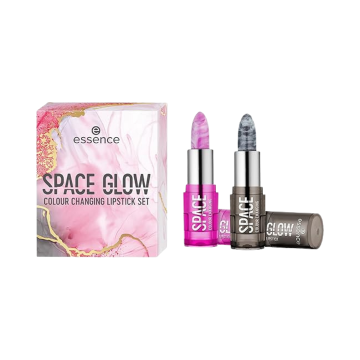 Essence Space Glow Colour Changing Lipstick Set - 2*3,2g | ايسنس مجموعة أحمر شفاه متغير اللون -  2*3,2 غرام