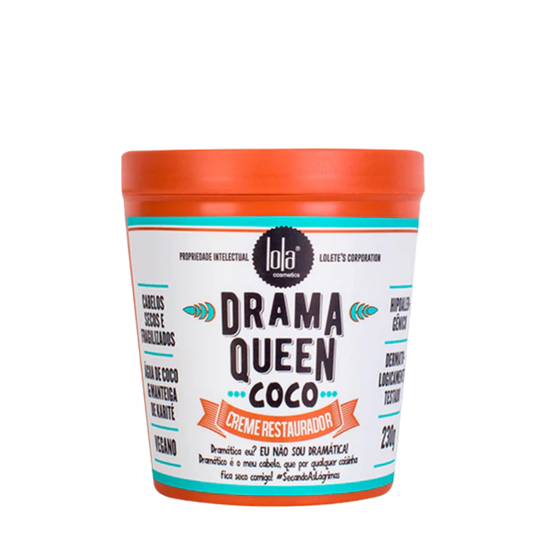 Lola from Rio Drama Queen Coconut Restoring Cream Nourishing - 230g |  - 230 غرام لولا من ريو كريم جوز الهند لترطيب الشعر