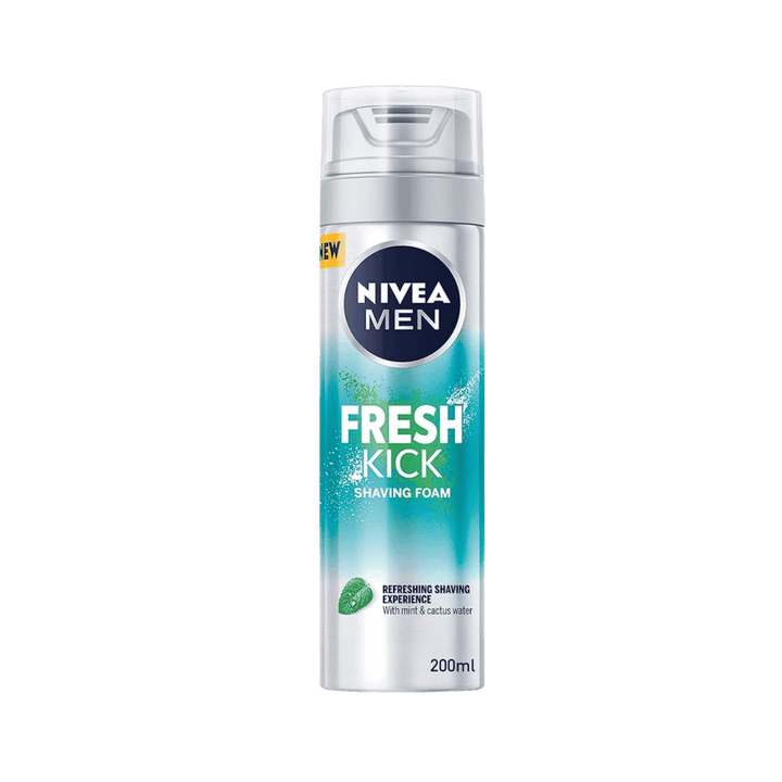 NIVEA Men Fresh Kick Shaving Foam - 200 ml| نيفيا رغوة الحلاقة -200مل
