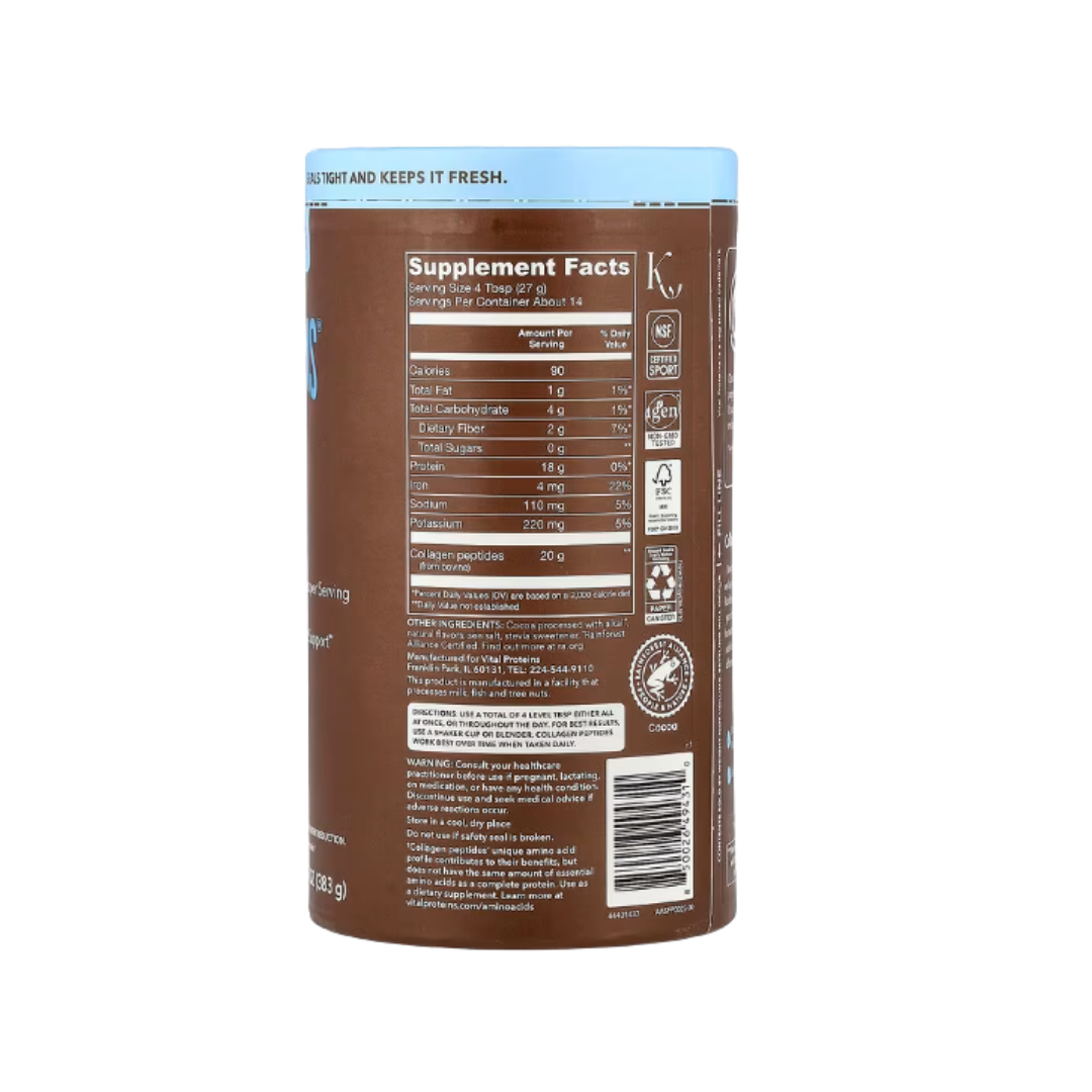 Vital Proteins Chocolate Collagen Peptides - 383g | فيتال بروتينز ببتيدات كولاجين شوكولاتة - 383غ