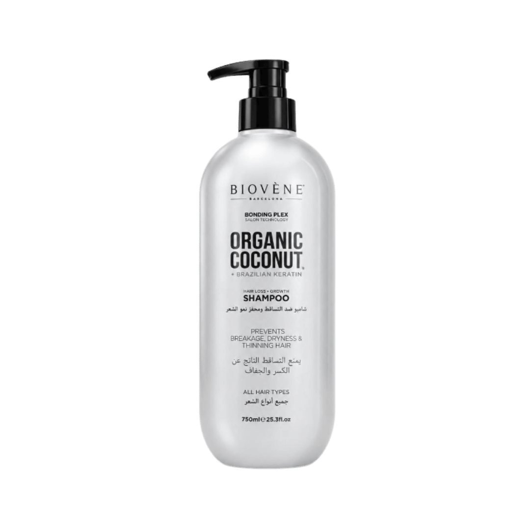 BIOVENE Organic Coconut + Brazilian Keratin Shampoo All Hair Types - 750ml | بيوفين شامبو جوز هند عضوي - 750مل