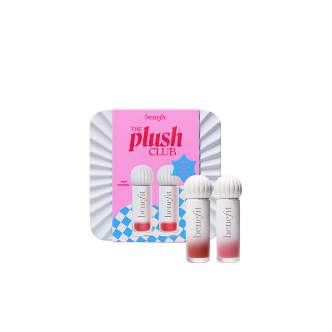 Benefit The Plush Club Plushtint Set Kit Full-size moisturizing matte lip tint -2*6ml | بنفت مجموعة تنت للشفاه و الخدود - 2*6 مل