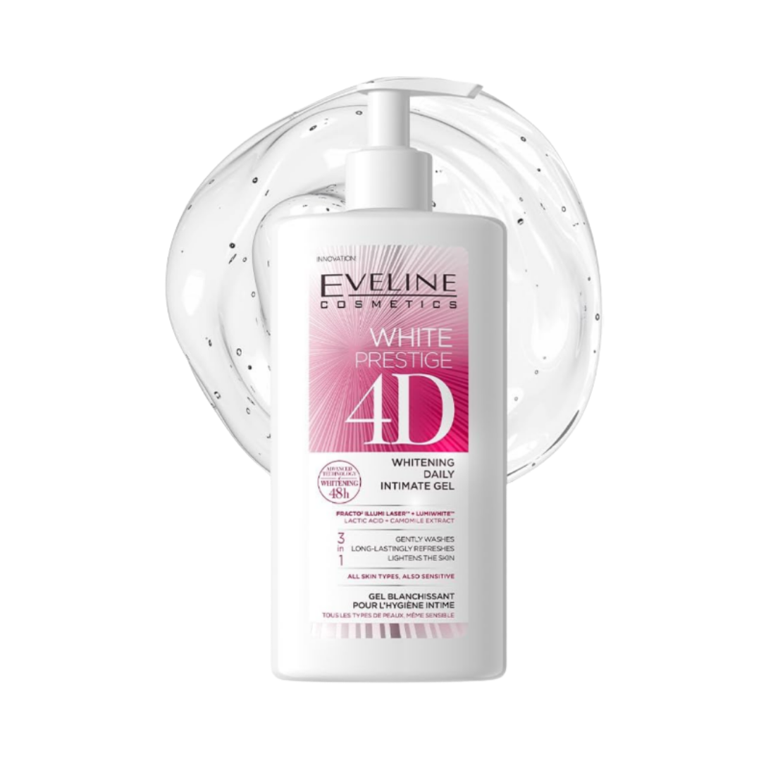 EVELINE White Prestige 4D Whitening Daily Intimate Gel - 250ml | ايفلين غسول جل مبيض ومفتح للمناطق الحساسة  - 250
