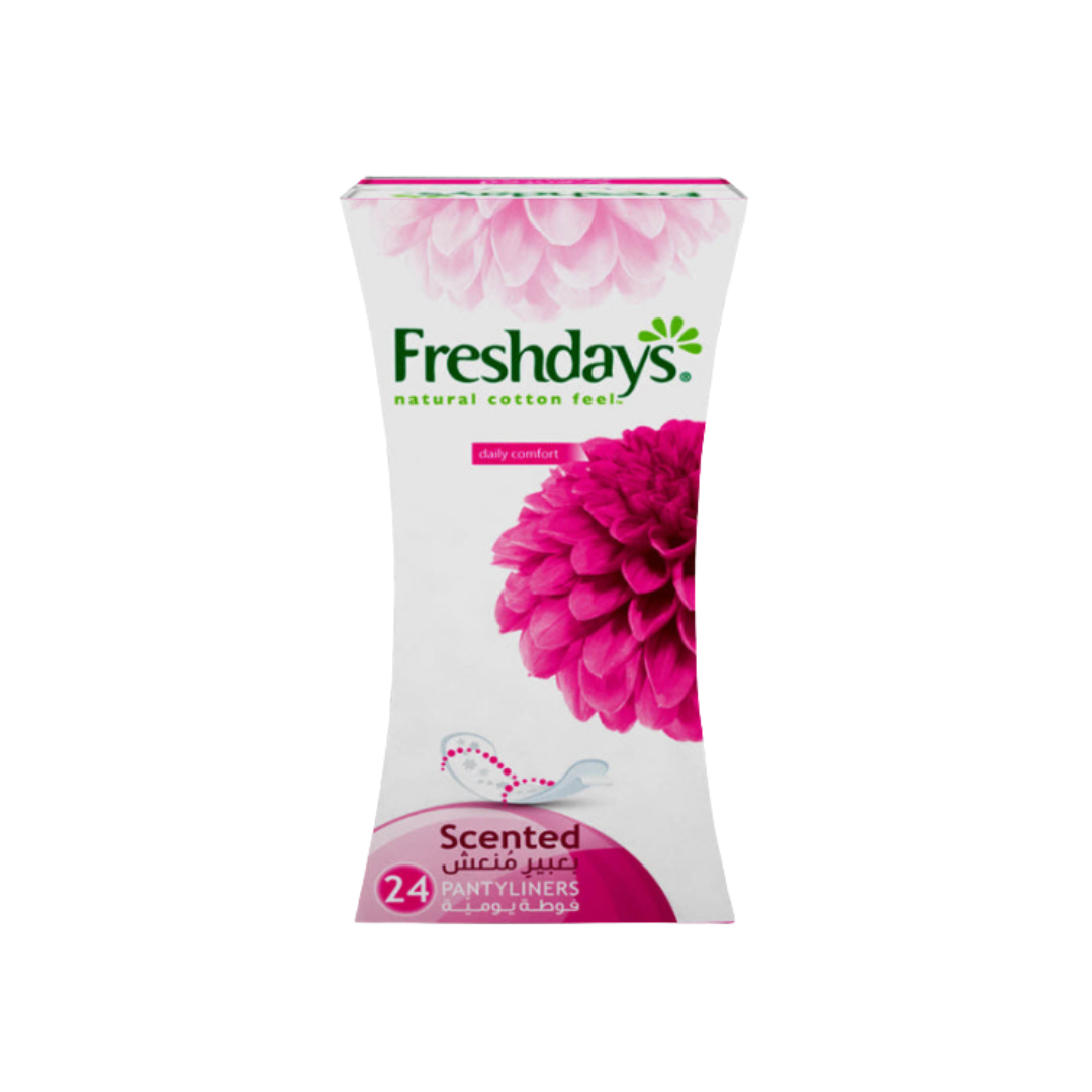 Fresh days Pantyliner Scented - 24pads | فريش ديز فوط يومية معطرة - 24 فوطة