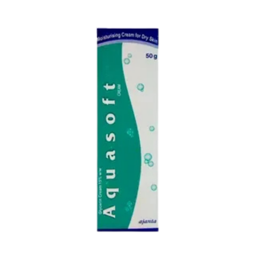 Aquasoft Moisturizing Cream for Dry Skin, 50g tube.