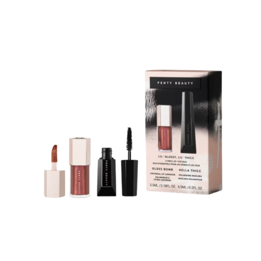 Fenty Beauty Lil Glossy Lil Thicc Lip + Eye Duo Set - 5.5ml | فينتي بيوتي مجموعة مكياج جلوس للشفاه وماسكارا - 5.5 مل