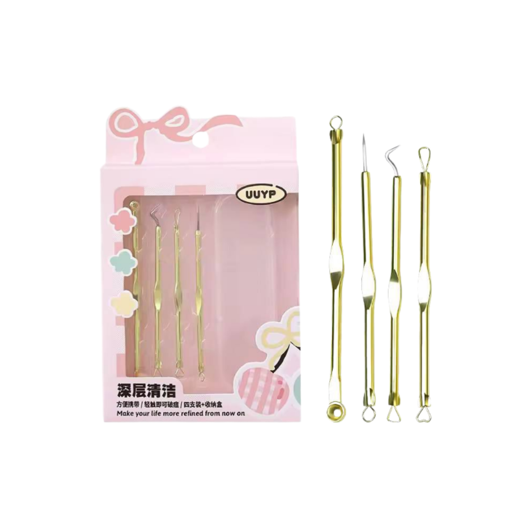 UUYP Gold Acne Needle Combination | مجموعة أدوات ازالة الرؤوس السوداء و الشوائب