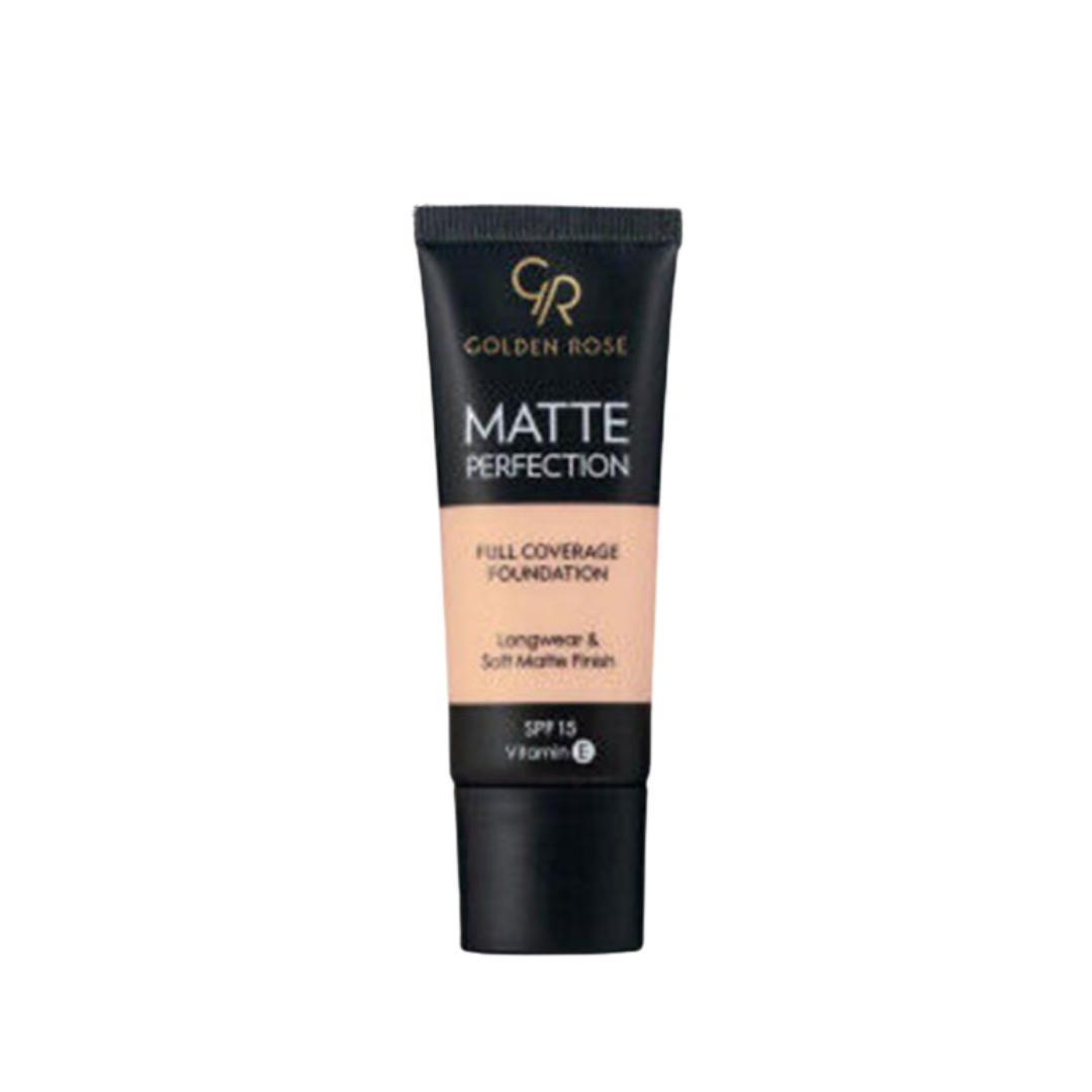GOLDEN ROSE Matte Perfection Full Coverage Foundation - 35ml | كولدن روز كريم أساس مات بتغطية عالية - 35 مل