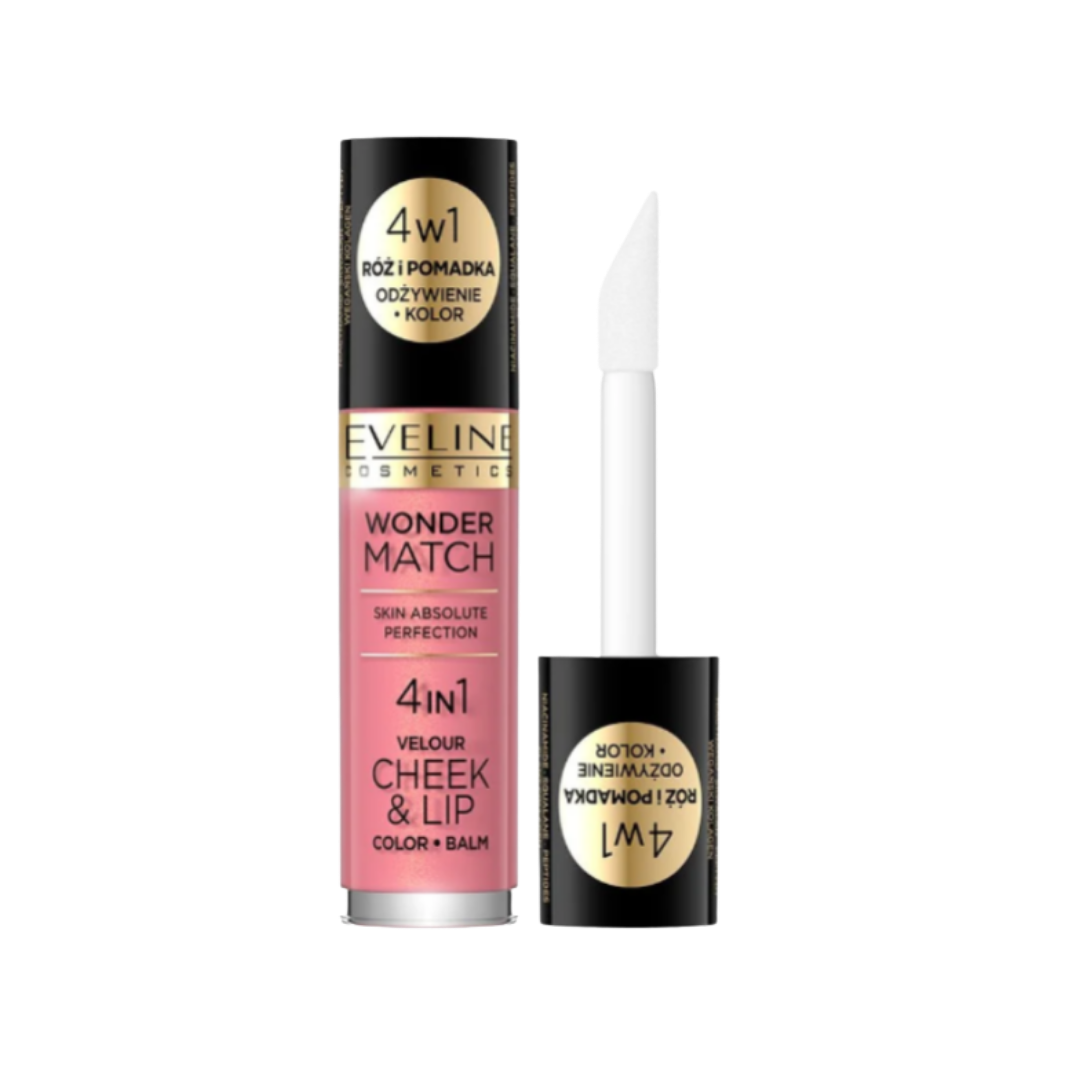 EVELINE WONDER MATCH 4 IN 1 CHEEK & LIP - 4.5ml | ايفلين بلاش و تنت للشفاه - 4.5 مل