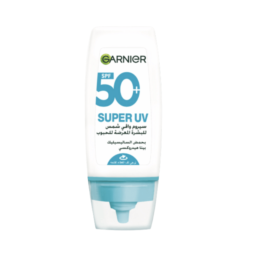 Garnier, Sunscreen Serum, Super UV, with SPF50+ for acne-prone skin - 30ml | غارنييه واقي شمس سيروم للبشرة المعرضة لحب الشباب - 30مل