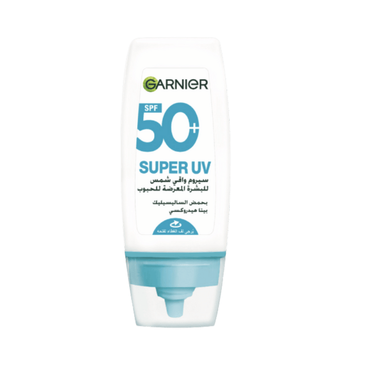 Garnier, Sunscreen Serum, Super UV, with SPF50+ for acne-prone skin - 30ml | غارنييه واقي شمس سيروم للبشرة المعرضة لحب الشباب - 30مل