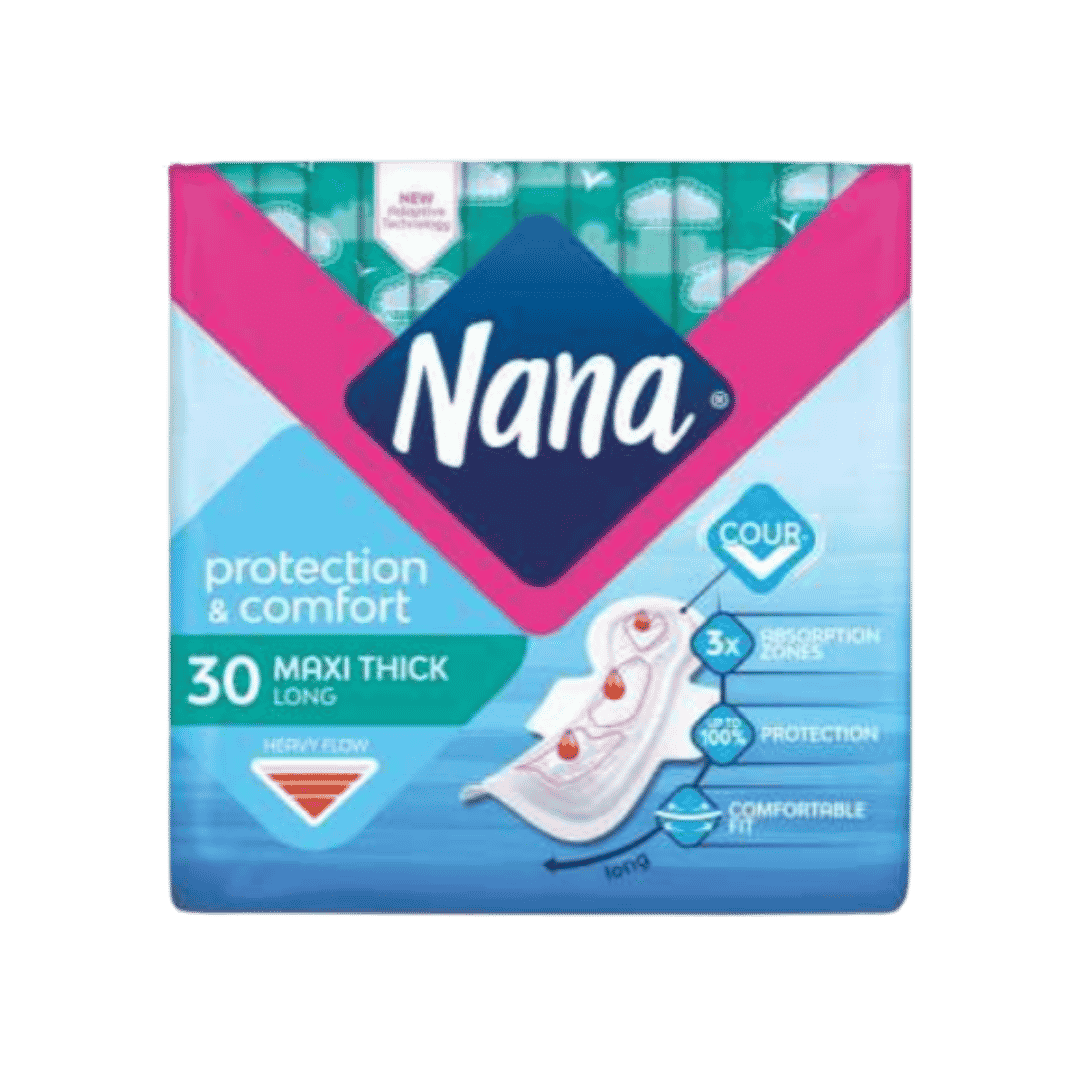 Nana Protection & Comfort Maxi Thick - 30pcs | نانا فوط سميكة وطويلة - 30 قطعة
