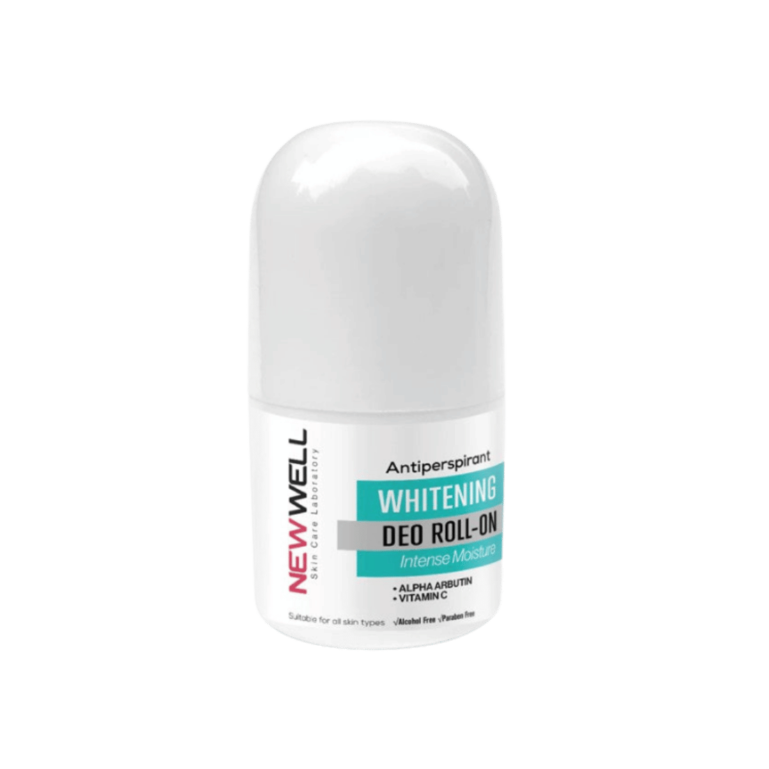 NEW WELL Antiperspirant Whitening Deo Roll -On Alpha Arbutin Vitamin C - 50ml| نيو ويل مزيل رول مزيل تعرق ومبيض -50 مل