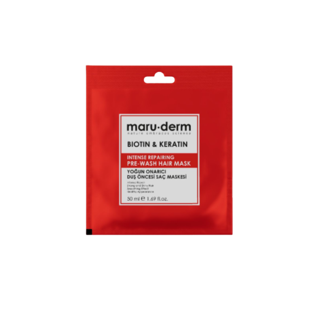 maru.derm Biotin & Keratin Pre-Wash Hair Mask - 50ml | مارو.ديرم ماسك للشعر بالبيوتين والكيراتين - 50 مل