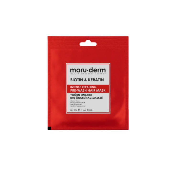maru.derm Biotin & Keratin Pre-Wash Hair Mask - 50ml | مارو.ديرم ماسك للشعر بالبيوتين والكيراتين - 50 مل