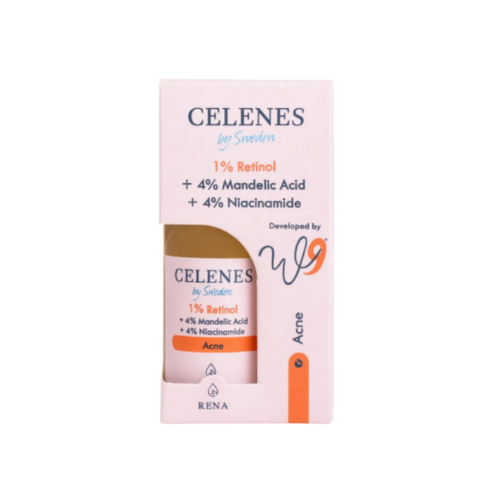 Celenes by Sweden 1% Retinol + 4% Mandelic Acid + 4% Niacinamide Acne - 30ml | سيلينس سيروم الريتينول والمانديليك اسيد والنياسيناميد - 30 مل