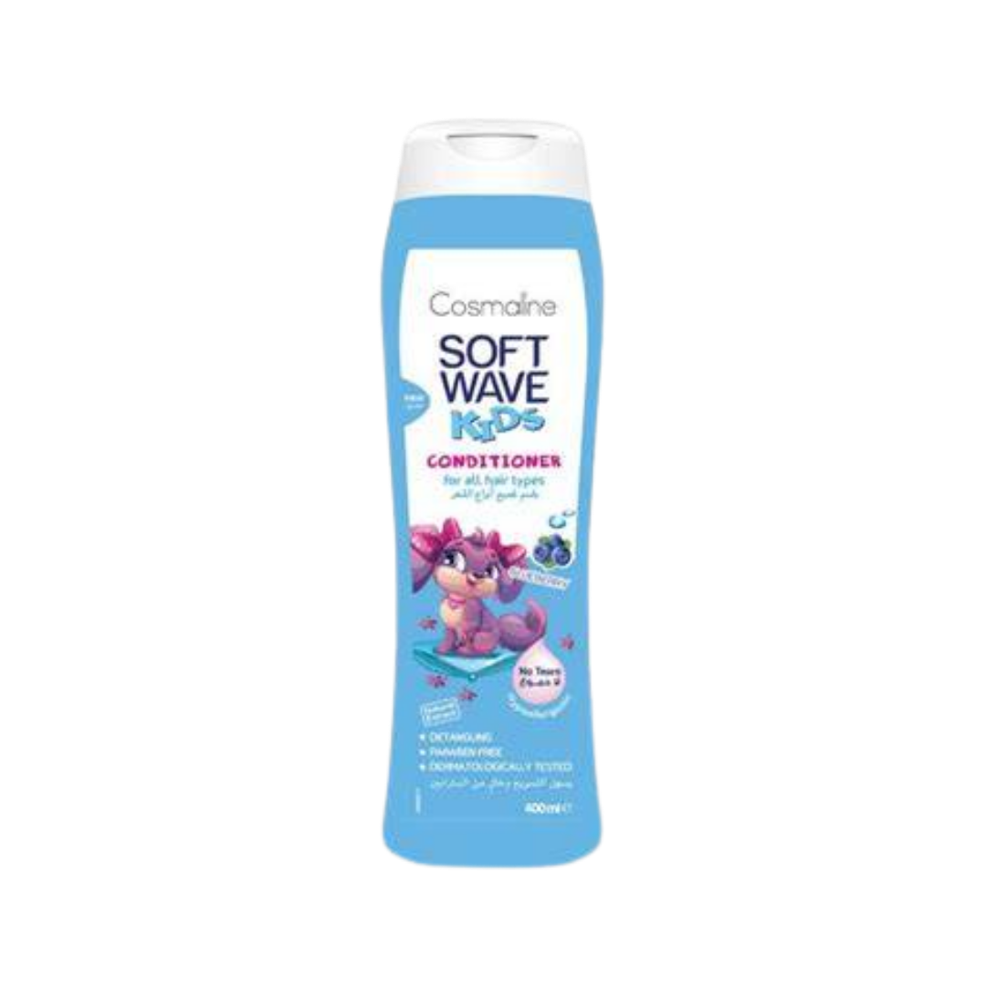 Cosmaline Soft Wave Kids Blueberry Conditioner - 400ml | كوزمالين بلسم للشعر بخلاصة التوت البري للأطفال - 400 مل