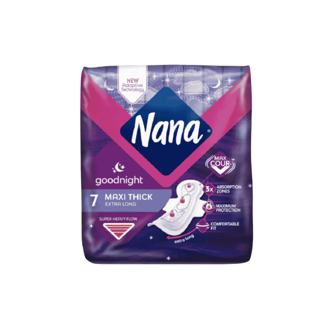 Nana Goodnight Maxi Thick Extra Long - 7pads | نانا فوط ماكسي ثيك الليلية - 7 قطع