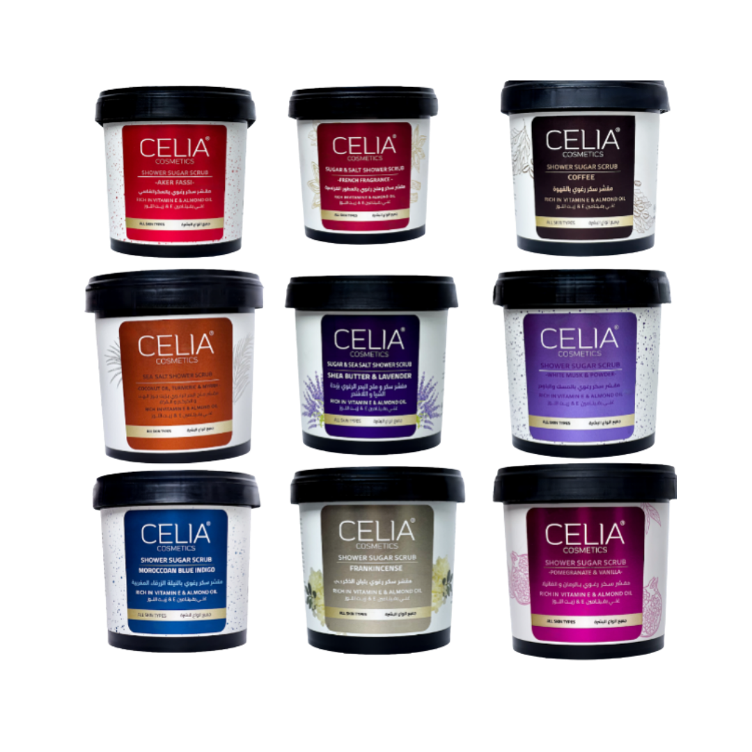 CELIA foaming sugar scrub with Moroccan indigo - 600g | سيليا مقشر السكر الرغوي للجسم - 600 غرام