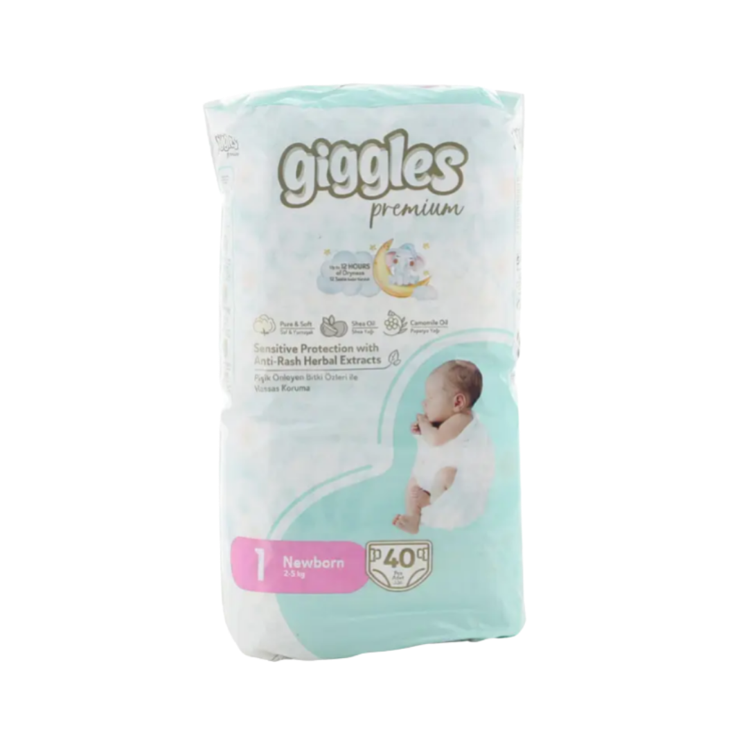 giggles 1 Newborn 2_5 kg 40 Pcs | جيجلز 1 نيو بورن 2-5 كجم – 40 قطعة