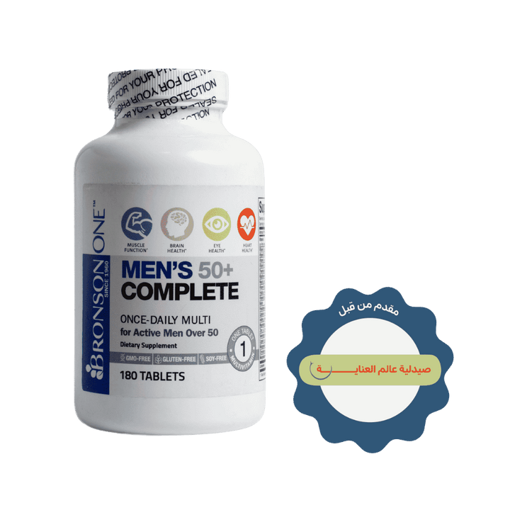 Bronson One Men's 50+ Complete - 180 Tablets | برونسون مكمل غذائي شامل للرجال فوق 50 عام - 180 قرص