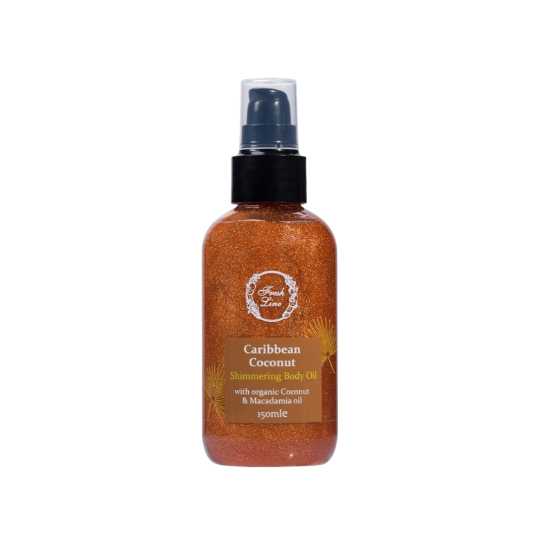 Fresh Line Caribbean Coconut Shimmering Body Oil - 150 ml | فريش لاين زيت الجسم اللامع بجوز الهند - 150 مل