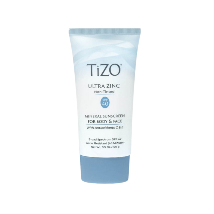 Tizo Ultra Zinc Body & Face Sunscreen Non-Tinted Spf40 - 100g | تايزو واقي شمسي فيزيائي غير ملون SPF40 - 100 غرام