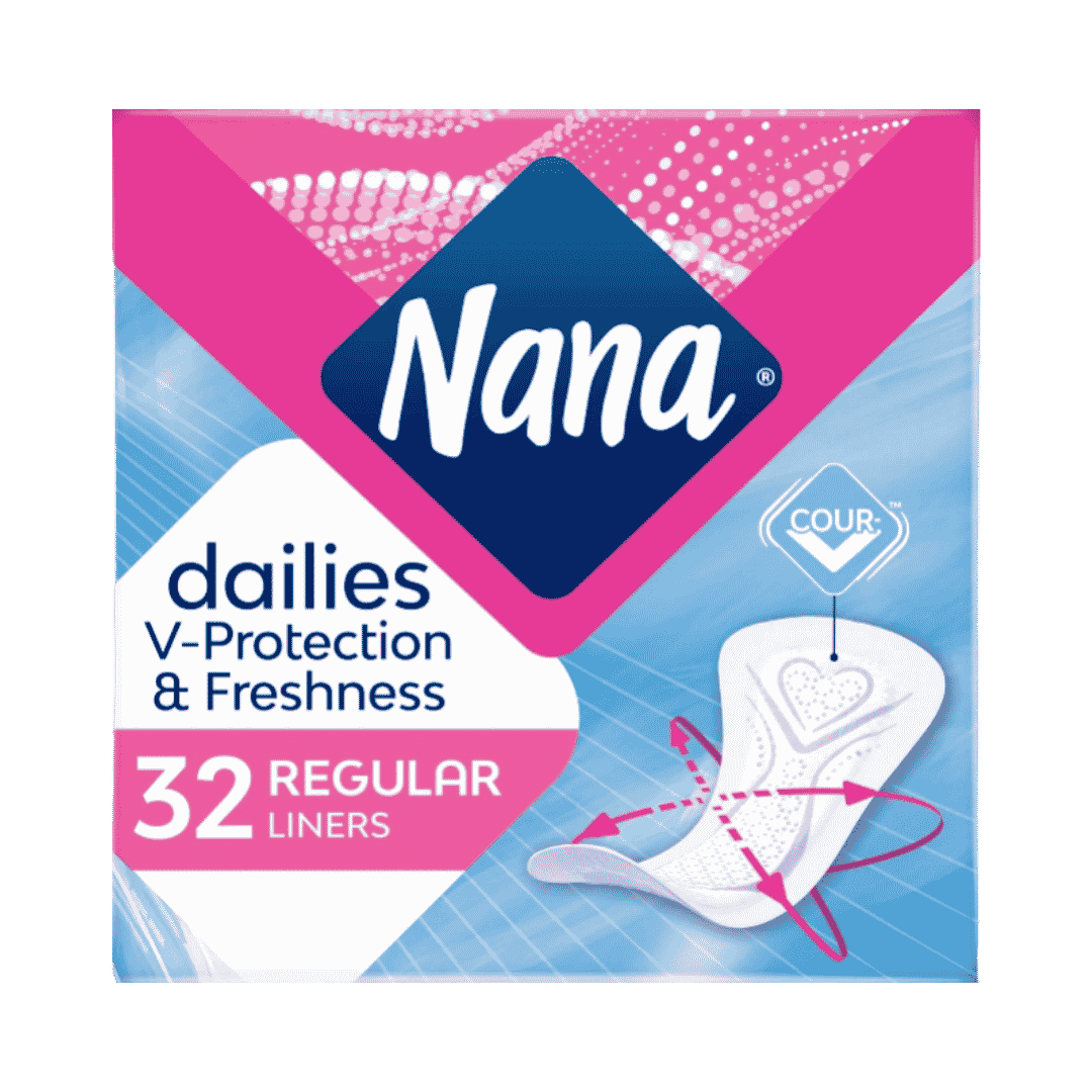 Nana Dailies V- Protection & Freshness Regular 32 Pcs | نانا فوط نسائية يومية - 32 قطعة