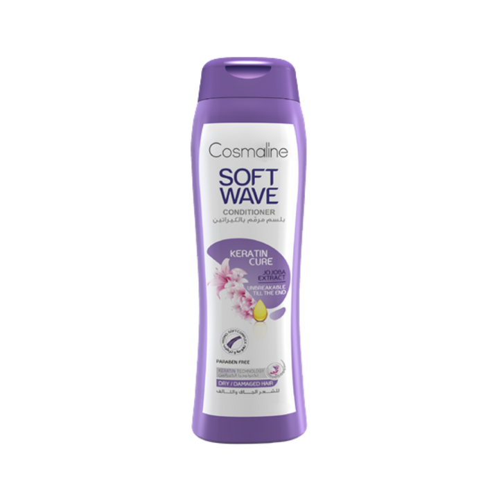 Cosmaline Soft Wave Keratin Cure Conditioner For Dry & Damaged Hair - 400ml | كوزمالين بلسم بالكيراتين للشعر الجاف والمتضرر - 400 مل