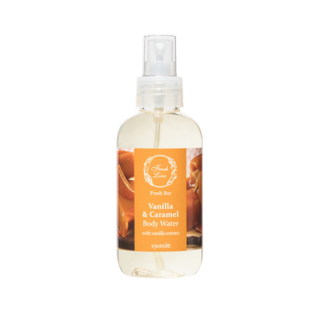 Fresh Line Vanilla & Caramel Body Water - 150 ml|فريش لاين  بخاخ  للجسم برائحة الفانيلا والكراميل-150 مل