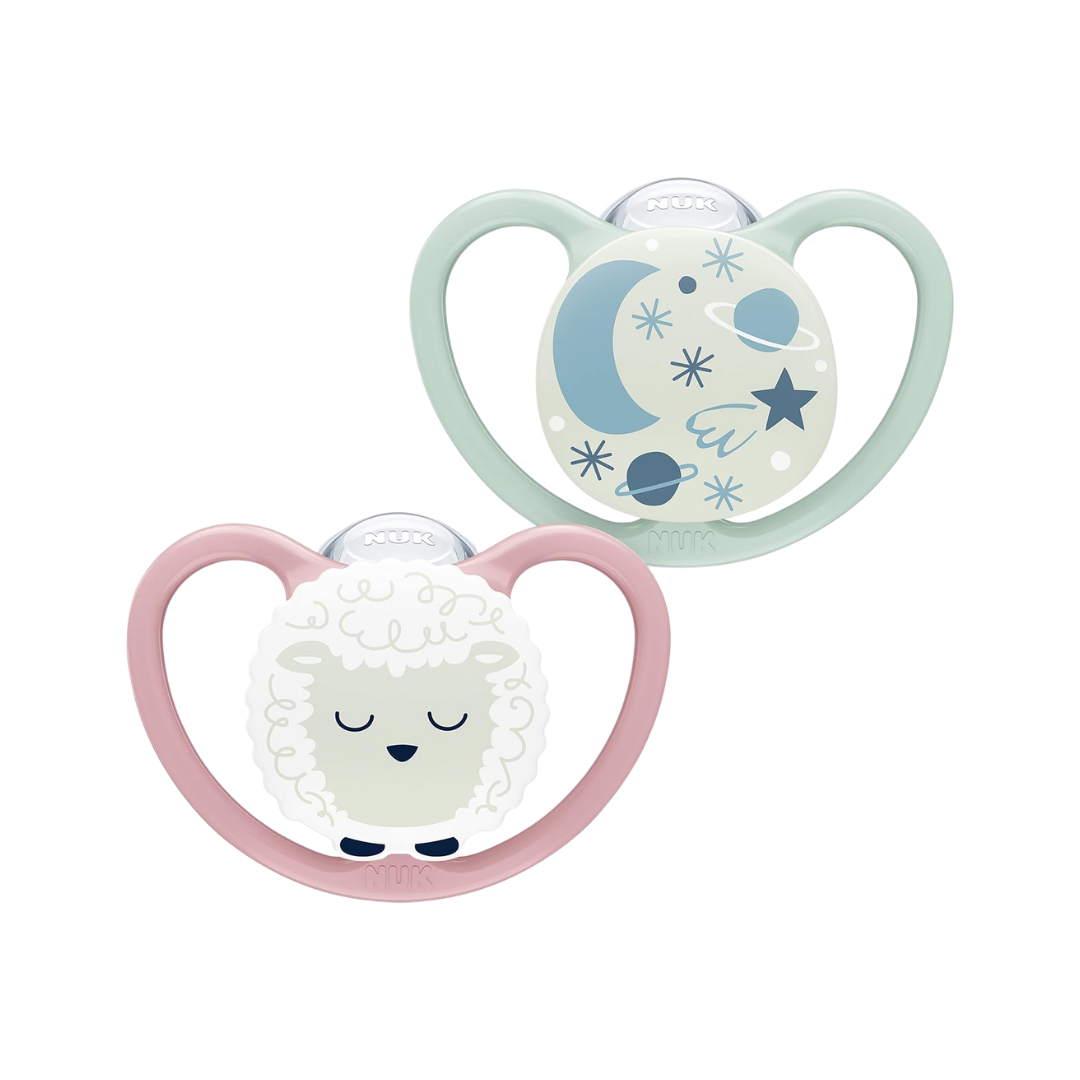 NUK Space Night Baby Dummy | 18-36 Months | نوك لهاية للأطفال بعمر 18-36 شهر سبيس نايت