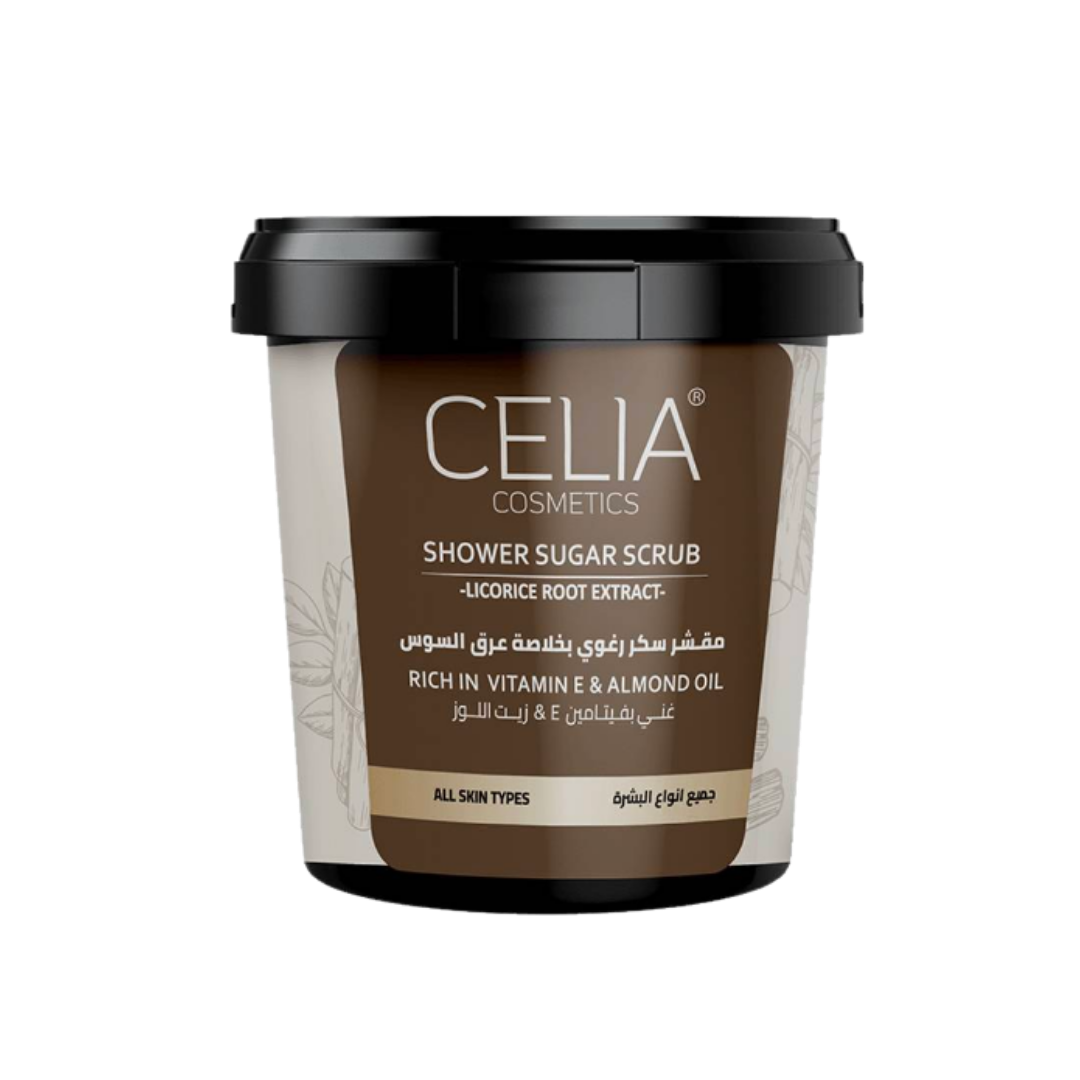 CELIA Shower Sugar Scrub Licorice Root Extract - 500g | سيليا مقشر السكر الرغوي بخلاصة عرق السوس - 500 غرام