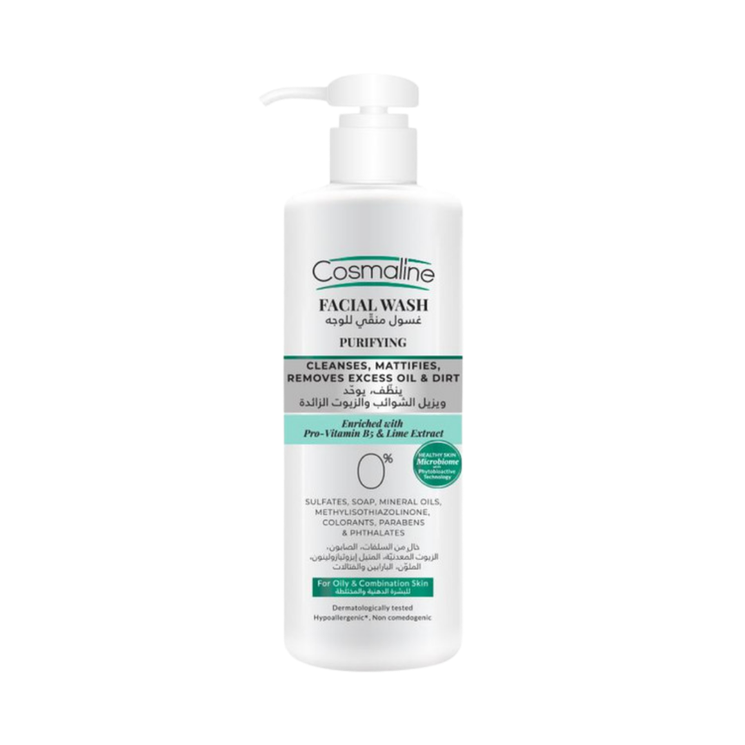 Cosmaline, Facial Wash Purifying Cleanses Mattifies Removes Excess Oil & Dirt - 250ml | كوزمالين غسول وجه للبشرة الدهنية لتنظيف عميق - 250 مل