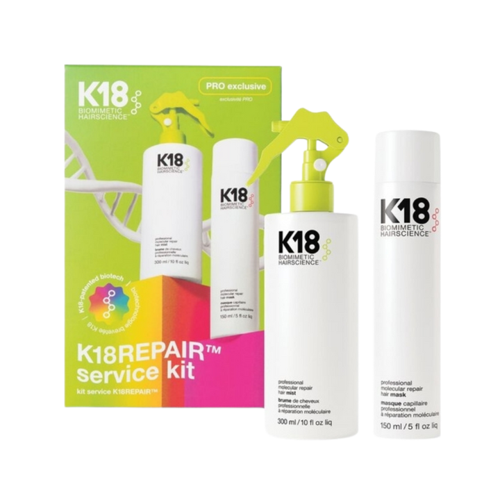 K18 Repair Service Kit - 300ml Mist + 150ml Mask | كي 18 ماسك اصلاح الشعر و بخاخ اصلاح الشعر - 300 مل + 150 مل