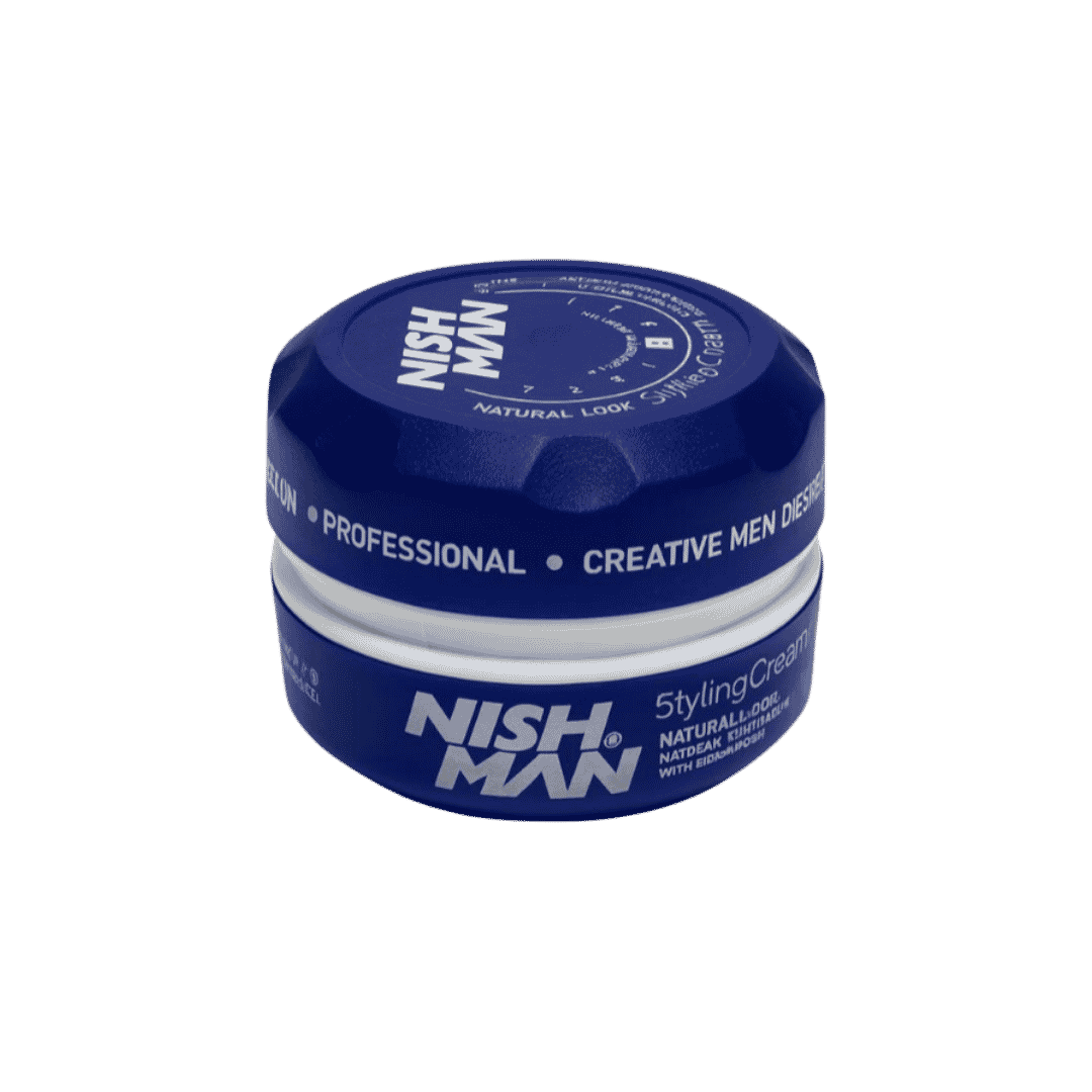 NISH MAN Styling Cream Natural Look For Long -Lasting Hold Without Hair Becoming Stiff - 150ml | نيشمان كريم تصفيف الشعر للرجال - 150 مل