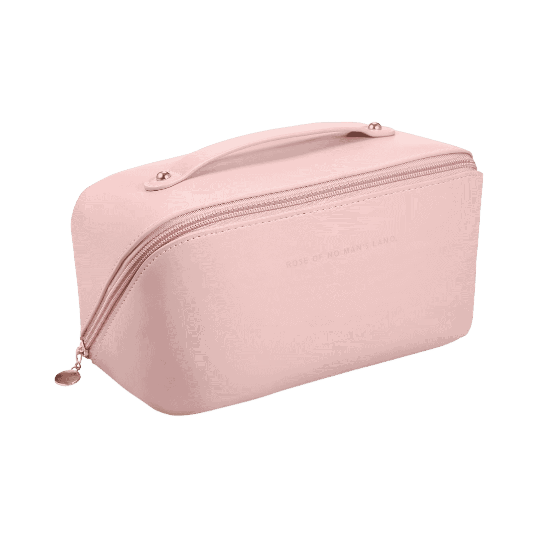 WASHBAG Purple triangle leather bag | ووش باغ حقيبة مكياج باللون الوردي