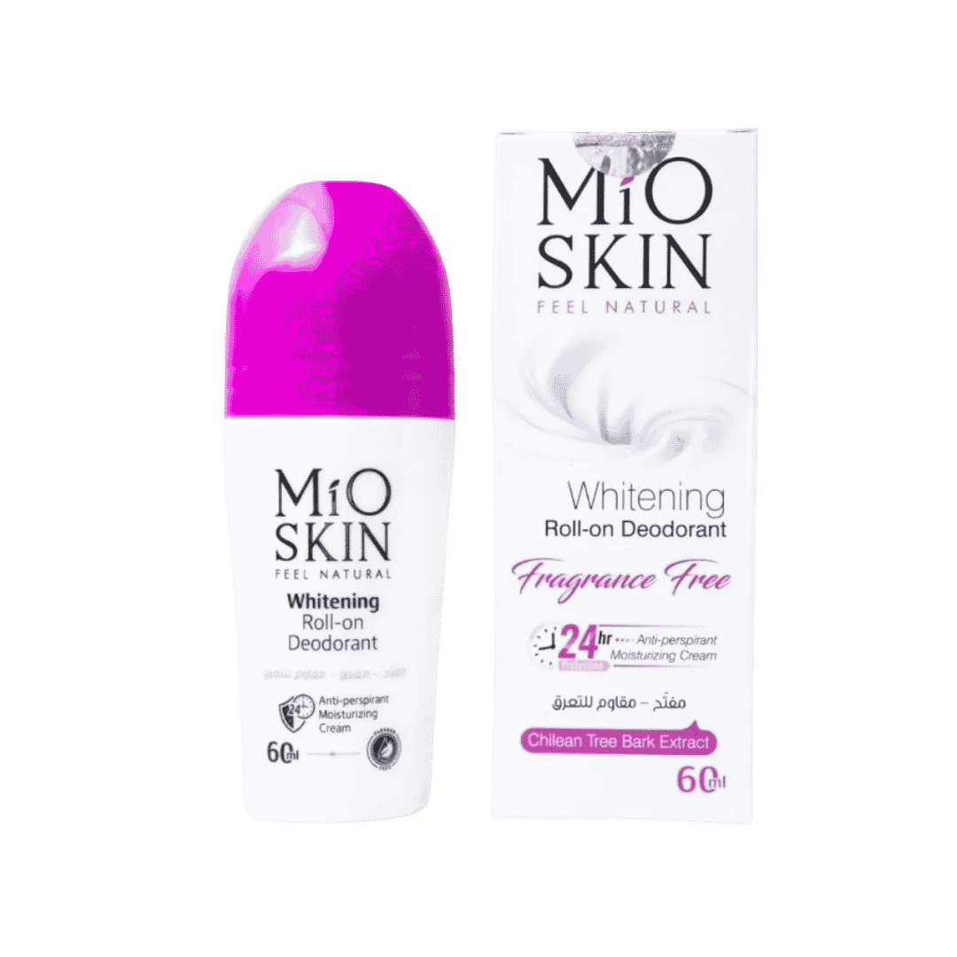 MIO SKIN Whitening Roll- On Deodorant Fragrance Free 24hr Anti Perspirant Moisturizing Cream - 60ml | ميو سكين مزيل عرق رول أون تفتيح - 60مل