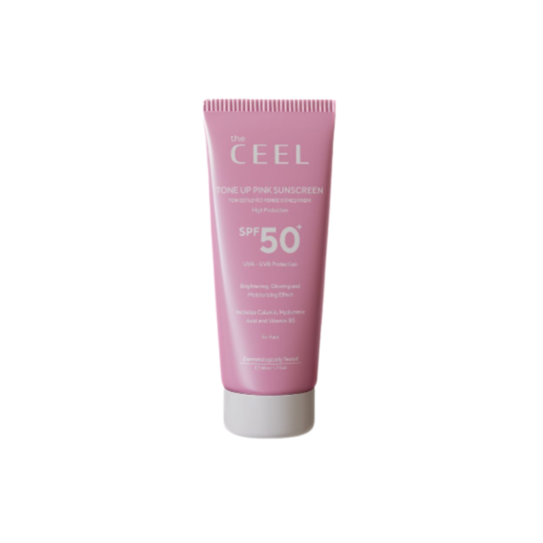 the CEEL Tone Up Pink Sunscreen Spf50+ High Protection - 50ml | ذا سيل واقي شمسي تون اب - 50 مل