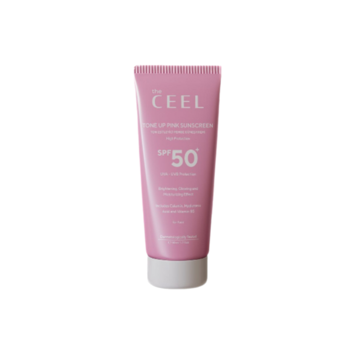 the CEEL Tone Up Pink Sunscreen Spf50+ High Protection - 50ml | ذا سيل واقي شمسي تون اب - 50 مل