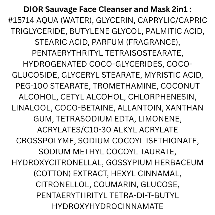 Dior  Sauvage Face Cleanser and Mask 2in1 - 125ml | ديور غسول للوجه وماسك - 125 مل ‏