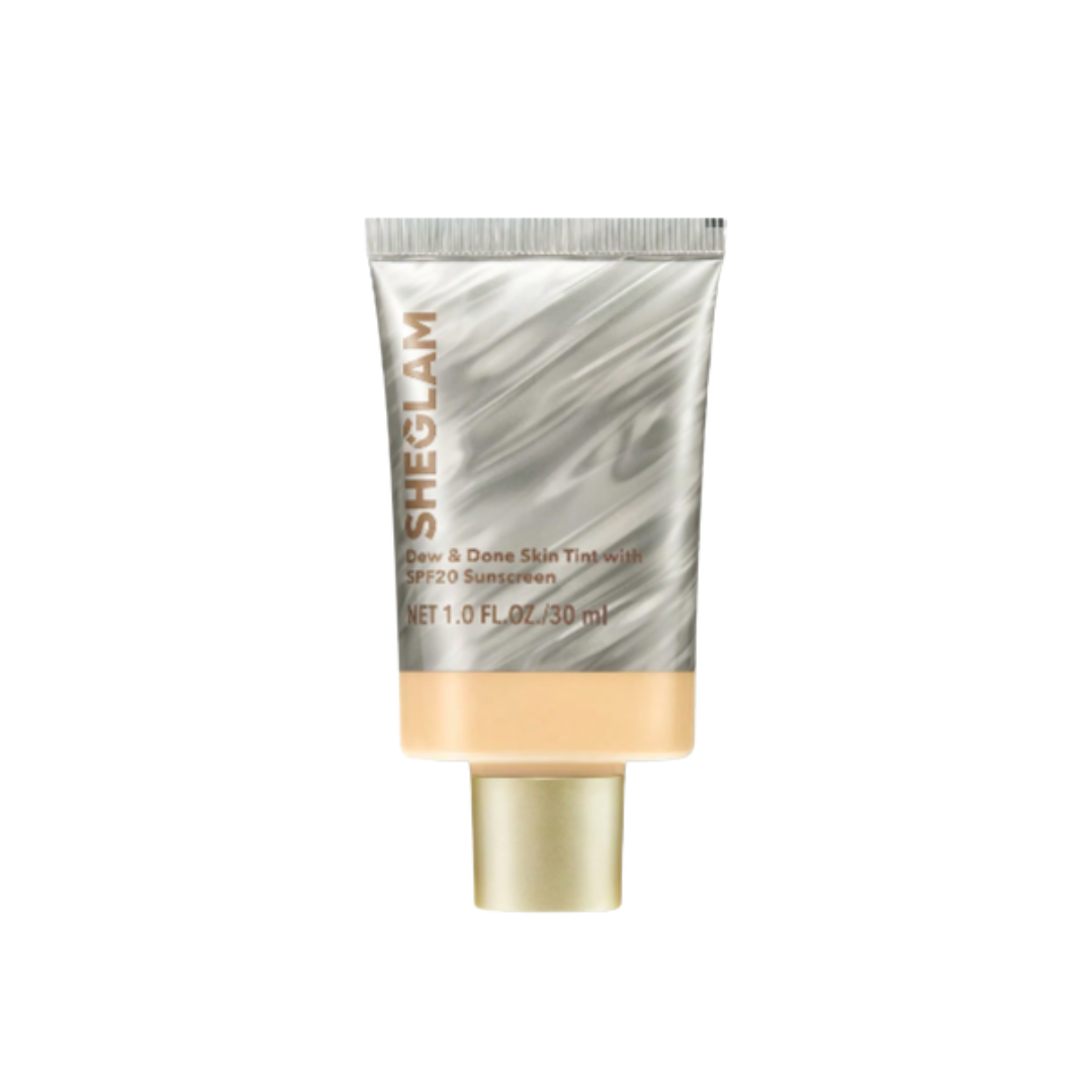 SHEGLAM Dew & Done Skin Tint with spf 20 sunscreen - 30ml | شيكلام كريم أساس مع عامل حماية spf20 - 30 مل