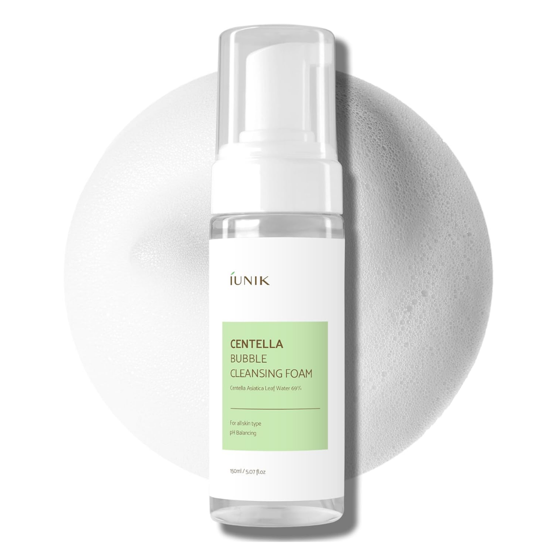 IUNIK Centella Bubble Cleansing Foam - 150ml | ايونيك غسول رغوي  بخلاصة عشبة السينتلا – 150 مل