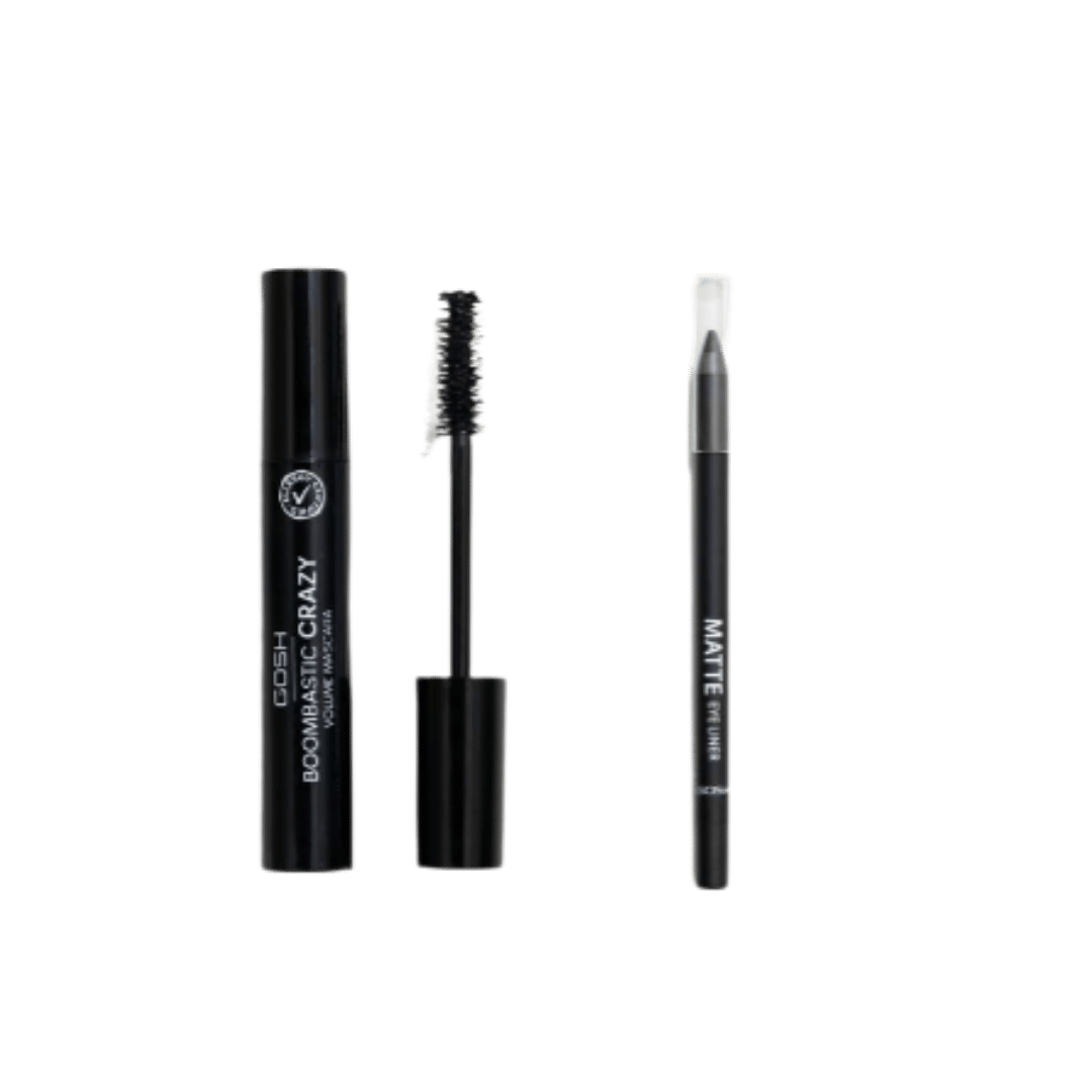 Gosh Boombastic Crazy 001 + Matte Eye Liner 002 Black | جوش ماسكارا + ايلاينر