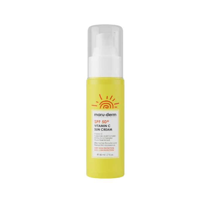 maru.derm Vitamin C Sun Cream Spf50 - 50ml | مارو.ديرم كريم واقي شمسي بفيتامين سي spf50 - 50 مل